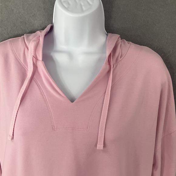 Talbots Hoodie Sweatshirt Womens Sz M Pink Cotton Pullover Athleisure Activewear - Picture 4 of 9